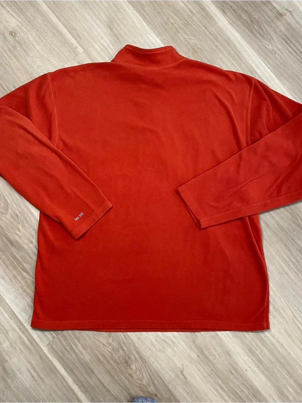 The North Face Fleece Pullover Mens Large L Rust Orange Red TKA 100 1/4 Zip